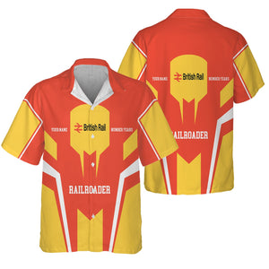 Railspirit Personalized British Railway Hawaiian Shirt Custom Year Railroader Shirt Gift Idea For Train Lover