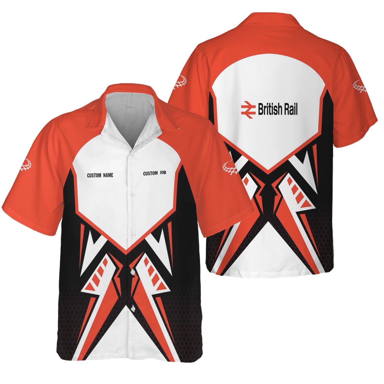 Railspirit Personalized British Railway Hawaiian Shirt Vibriant Style with Custom Position Train Shirt