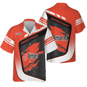 Railspirit Personalized British Railway Hawaiian Shirt Ripped Texture Style Train Shirt For Railroad Fanatic