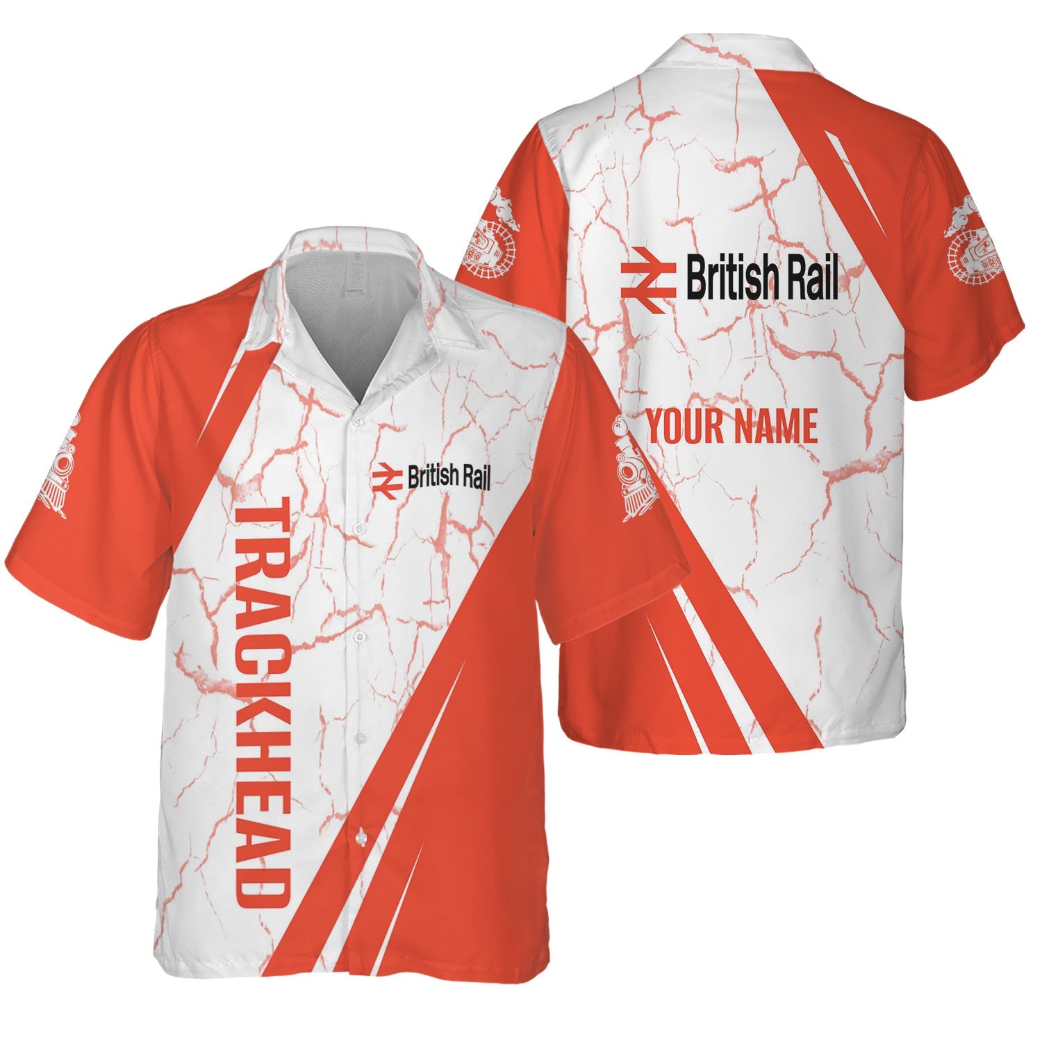 Railspirit Personalized British Railway Hawaiian Shirt Crackle Texture Style Shirt For Trackhead