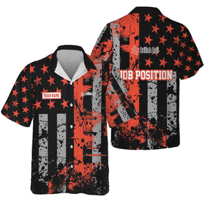 Railspirit Personalized British Railway Hawaiian Shirt Artistic Paint American Flag Style Train Shirt