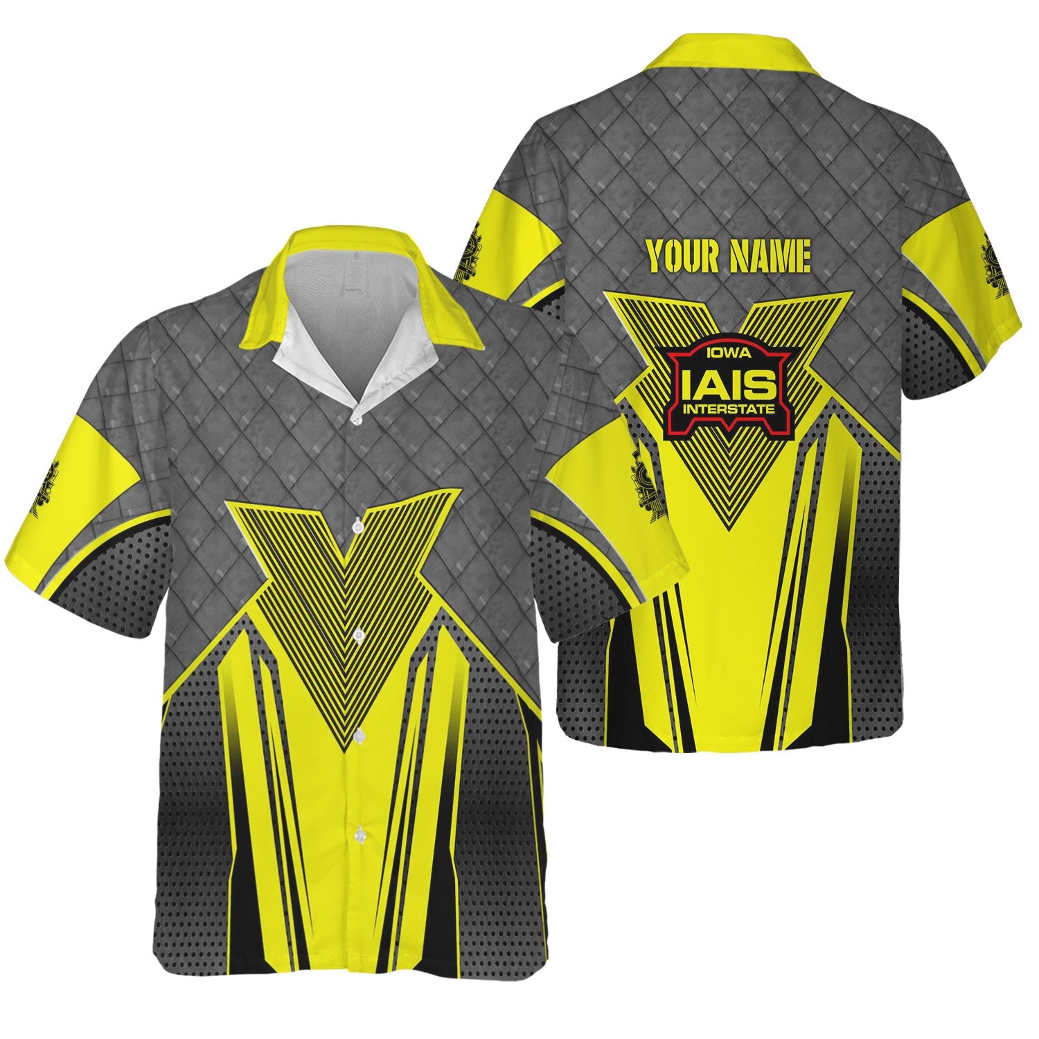 Railspirit Personalized Iowa Interstate Railroad Hawaiian Shirt Rugged Steel Vibes IAIS Train Shirt All Over Print