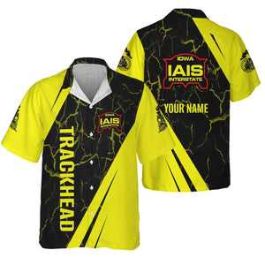 Railspirit Personalized Iowa Interstate Railroad Hawaiian Shirt Crackle Texture Style IAIS Shirt For Trackhead