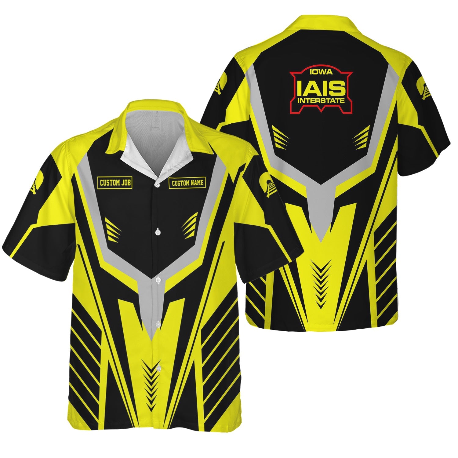 Railspirit Personalized Iowa Interstate Railroad Hawaiian Shirt Workwear-Inspired with Custom Position IAIS Train Shirt