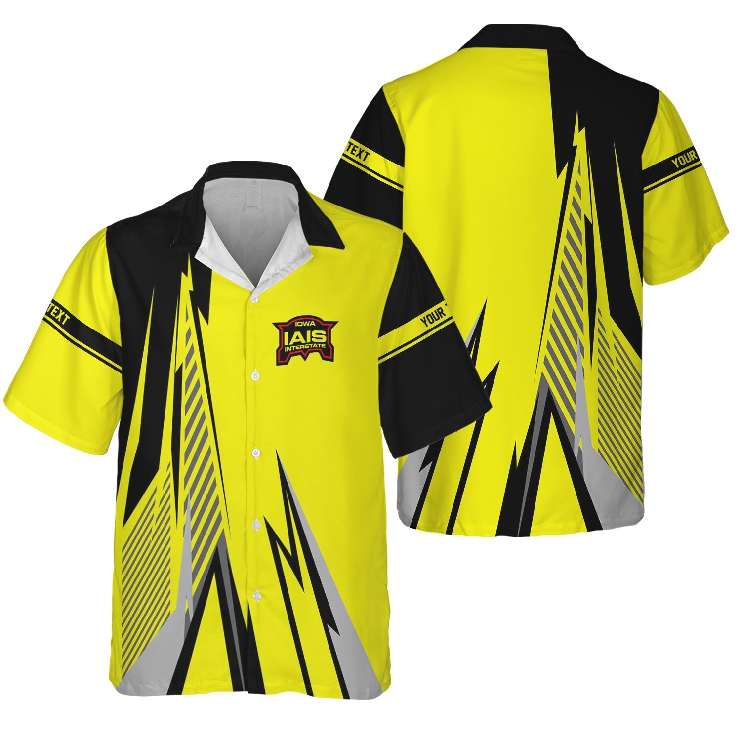 Railspirit Personalized Iowa Interstate Railroad Hawaiian Shirt Lightning-Inspired Railway Style IAIS Shirt For Train Lovers