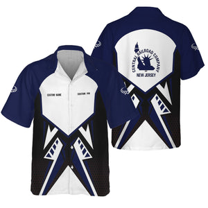 Railspirit Personalized Jersey Central Railroad Hawaiian Shirt Vibriant Style with Custom Position CNJ Train Shirt