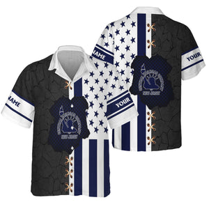 Railspirit Personalized Jersey Central Railroad Hawaiian Shirt American Flag with Crack Effect CNJ Train Shirt