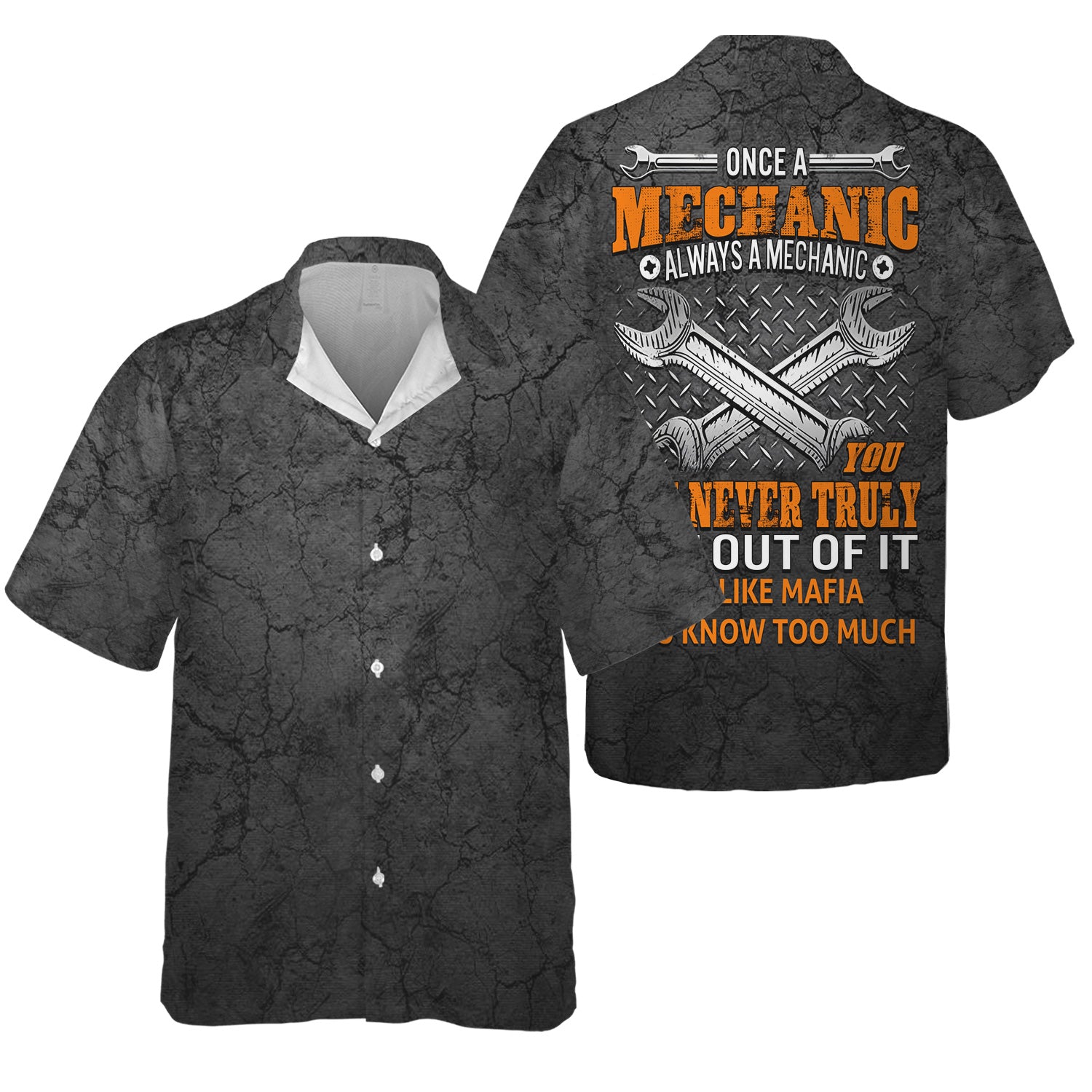Once a Mechanic Always a Mechanic T-Shirt, You Can Never Truly Get Out of It, Funny Mafia-Style Quote Hoodie for Auto Repair & Mechanic Gifts