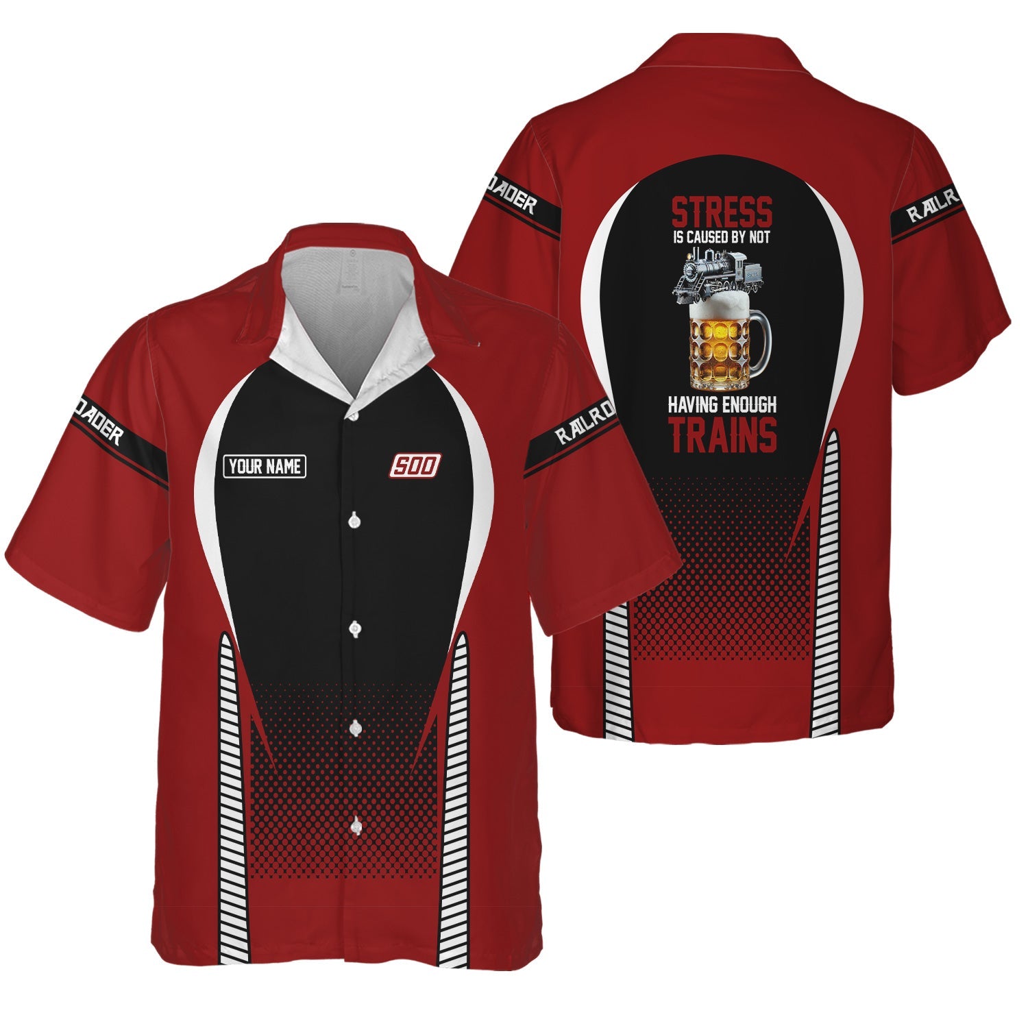 Railspirit Personalized Soo Line Railroad Hawaiian Shirt Stress Is Caused By Not Having Enough Trains Shirt All Over Print
