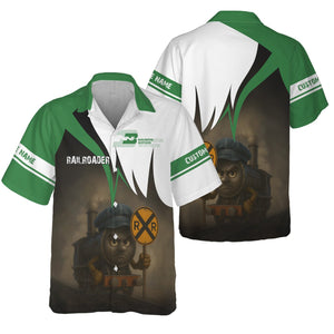 Railspirit Personalized Burlington Northern Railroad Hawaiian Shirt Angry Train Hawaiian Shirt Gift Idea For Train Lover