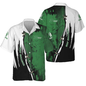 Railspirit Personalized Burlington Northern Railroad Hawaiian Shirt Retro Stitches Design with Custom Position Train Shirt