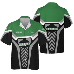 Railspirit Personalized Burlington Northern Railroad Hawaiian Shirt Track-Inspired with Custom Job Position Train Shirt