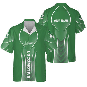 Railspirit Personalized Burlington Northern Railroad Hawaiian Shirt Striking Line Style Train Shirt For Locomotive Lovers