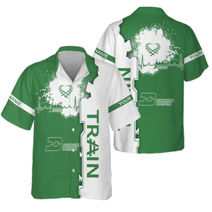 Railspirit Personalized Burlington Northern Railroad Hawaiian Shirt Engine Heartbeat and Track Love Style Shirt Gift Idea For Train Lovers