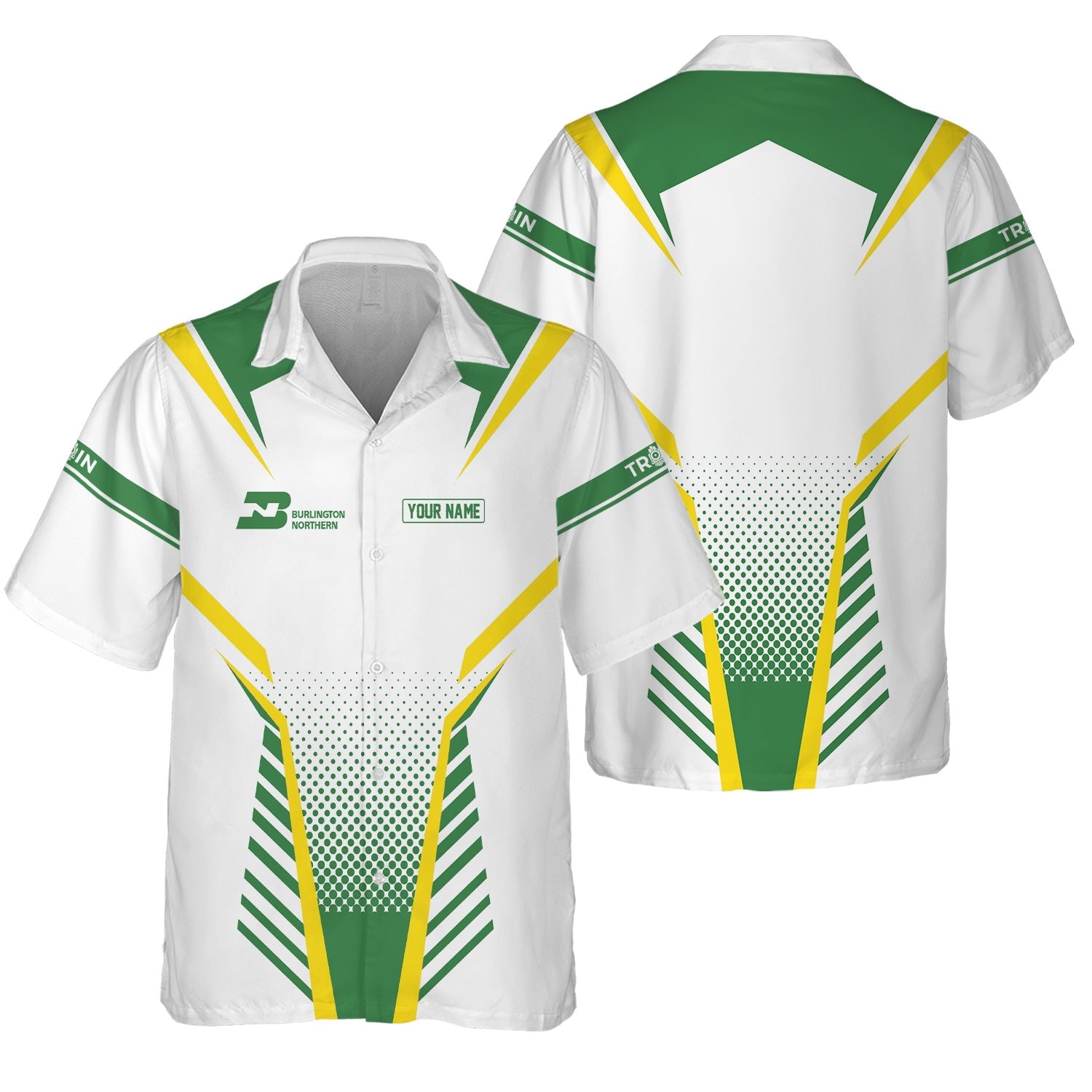 Railspirit Personalized Burlington Northern Railroad Hawaiian Shirt Unisex Train Shirt All Over Print