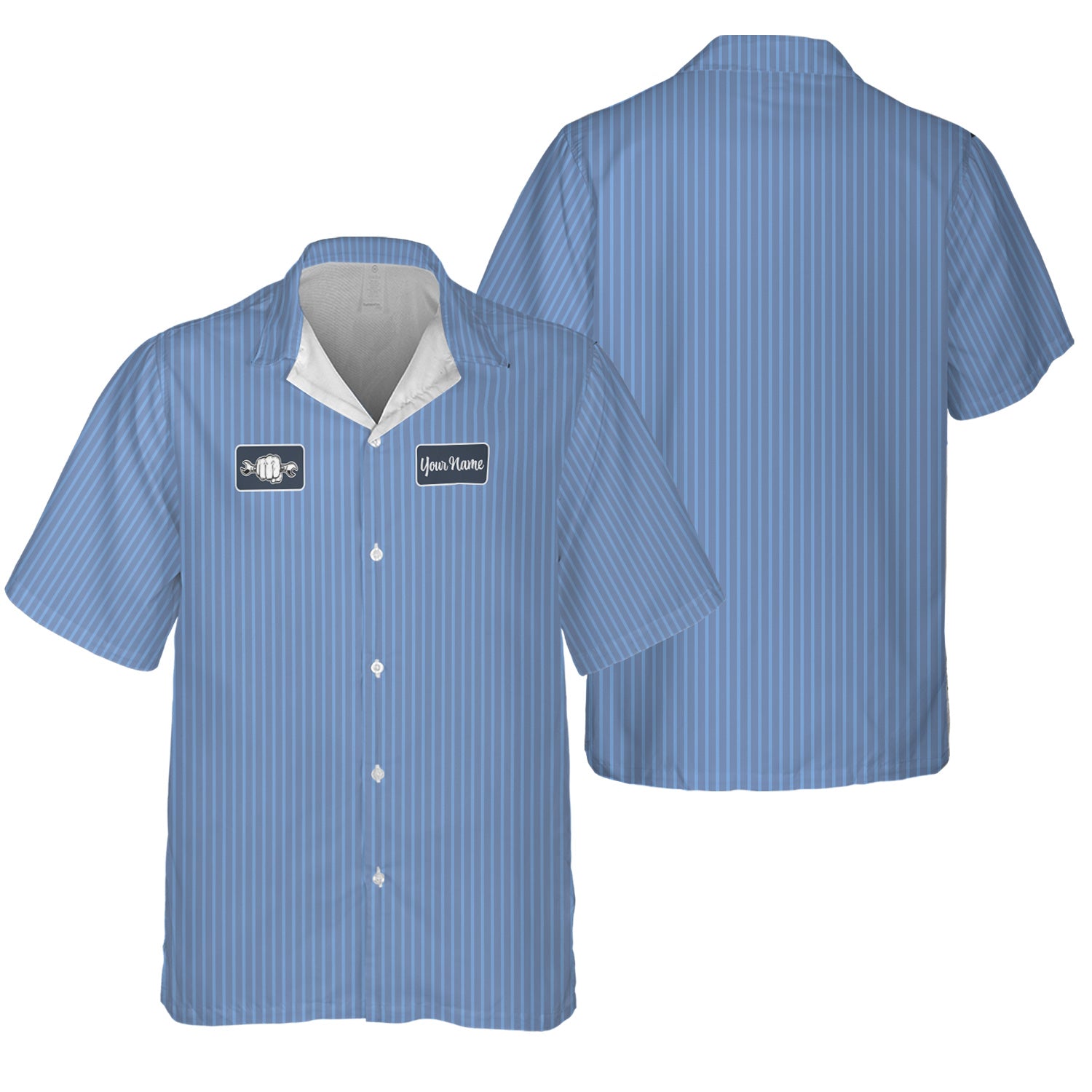 Personalized Mechanic Work Shirt, Custom Garage Auto Repair Uniform Tee with Name Printed Patch for Car Technician Motorcycle Enthusiast Gift