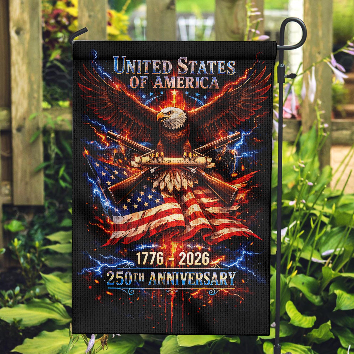 United States of America 250th Anniversary Flag 1776–2026, Patriotic Eagle Outdoor Garden Flag, Independence Day USA Decor