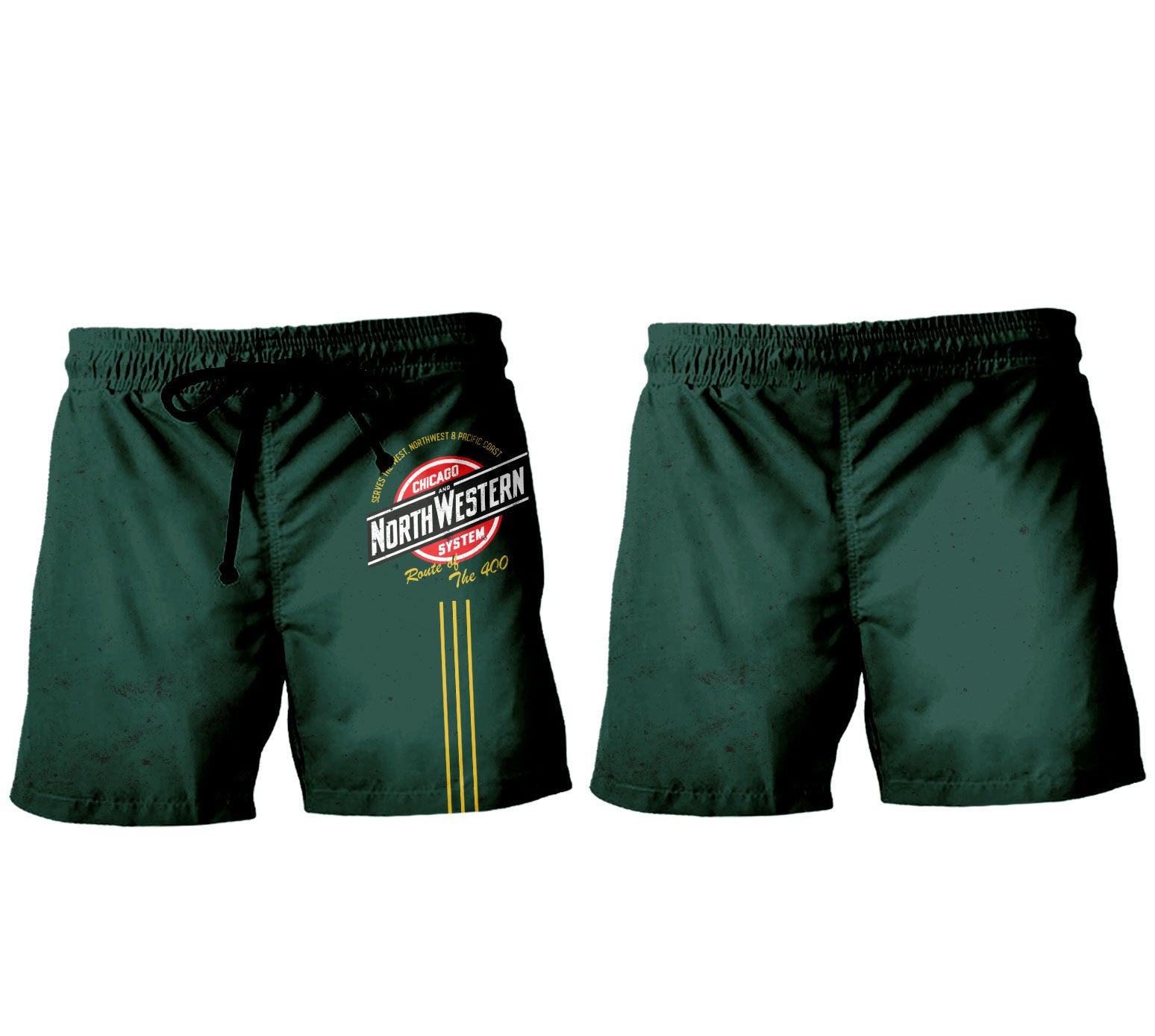 Railspirit Chicago North Western Railroad Curve Style Printed Men's Short