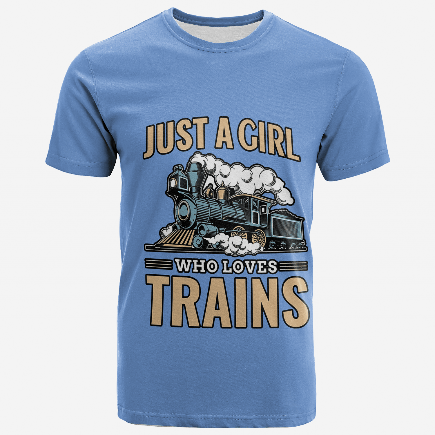 Railspirit Just A Girl Who Loves Train Printed T Shirt Train Gift Idea