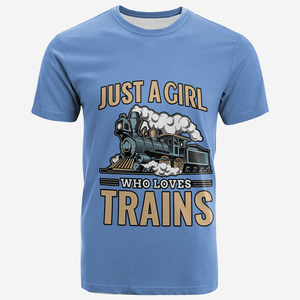 Railspirit Just A Girl Who Loves Train Printed T Shirt Train Gift Idea