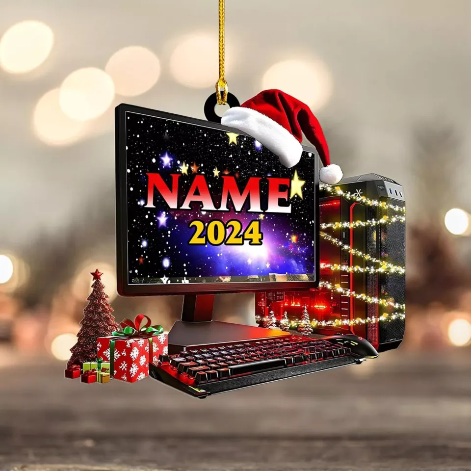 Custom Gamer Ornament Gaming Ornaments 2025 Computer Gamer Ornament Computer Christmas Tree Decor 2025, Holiday Gift For Gamer