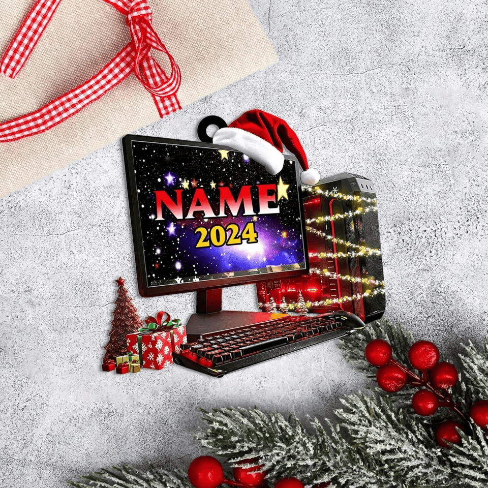 Custom Gamer Ornament Gaming Ornaments 2025 Computer Gamer Ornament Computer Christmas Tree Decor 2025, Holiday Gift For Gamer