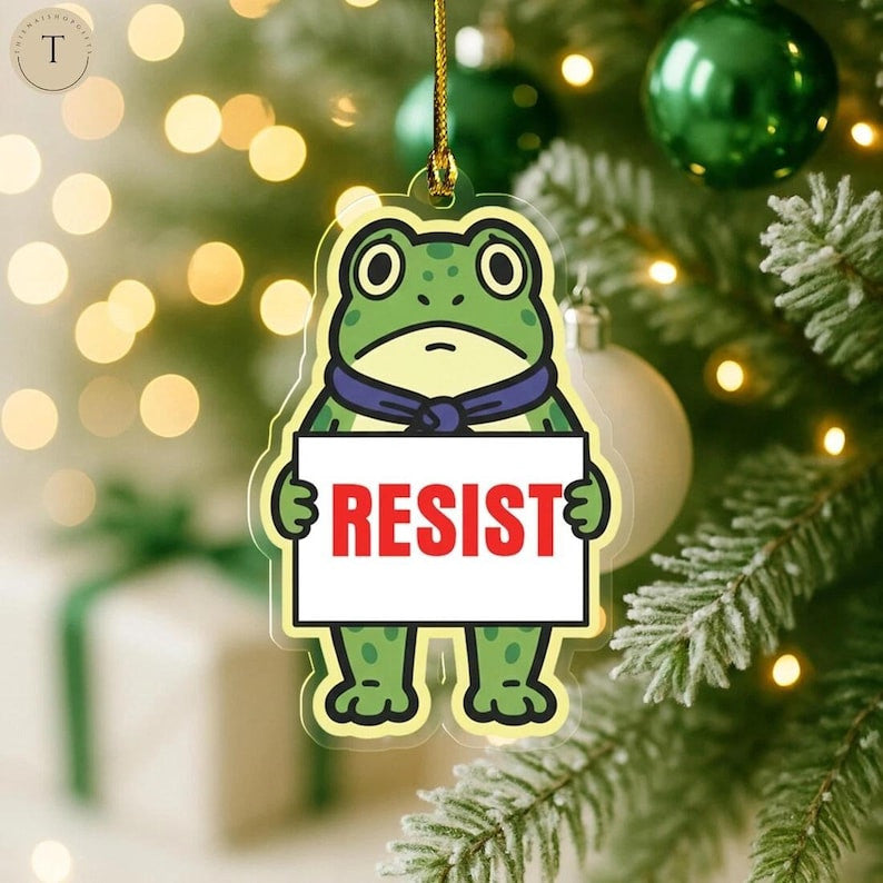 Funny Christmas Frog Ornament, Superhero Frog With Lights, Quirky Xmas Tree Decor, Amphibian Lover Gift, Unique Holiday Ornament