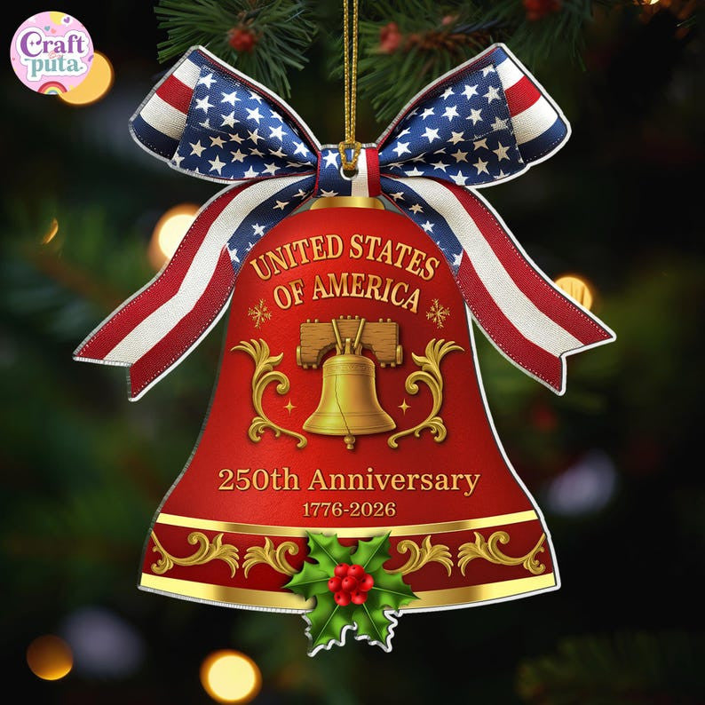 Usa 250Th Anniversary Acrylic Ornament: 1776-2026 Patriotic Keepsake, America 250 Christmas Decor