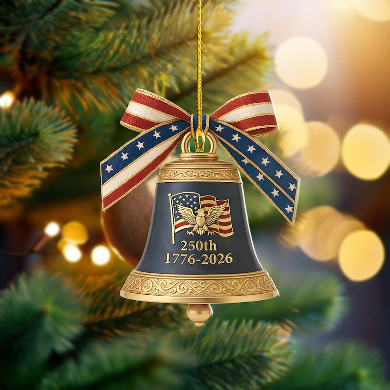 Usa 250Th Anniversary Ornament,1776-2026 Liberty Bell Decoration,250 Years Semiquincentennial Christmas Decor,Patriotic Christmas Decoration