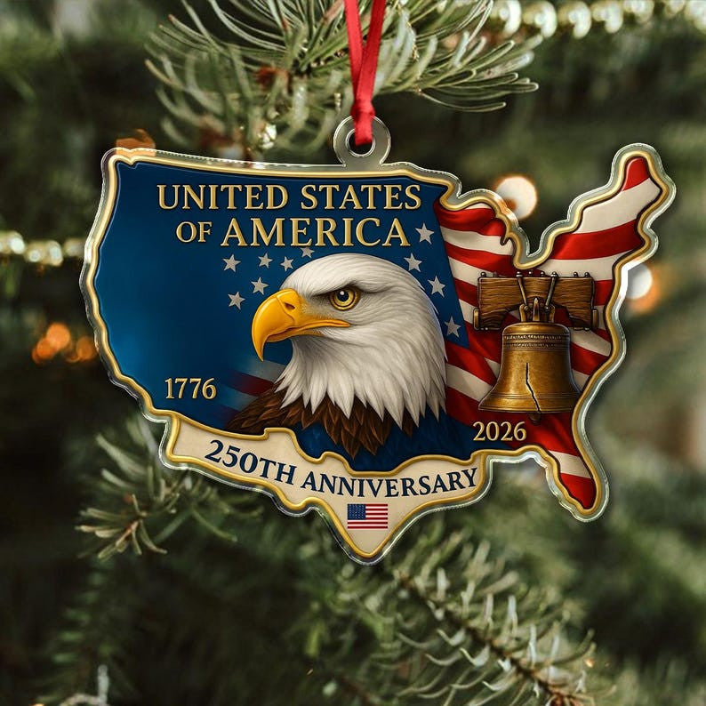 Usa 250Th Anniversary Acrylic Ornament: 1776-2026 Liberty Bell Commemorative Keepsake, Patriotic Gift