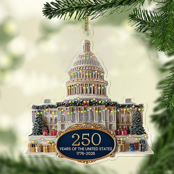 250 Years Anniversary Acrylic Ornament | 250 Years United States Of America | Patriotic 1776-2026 Christmas Ornament