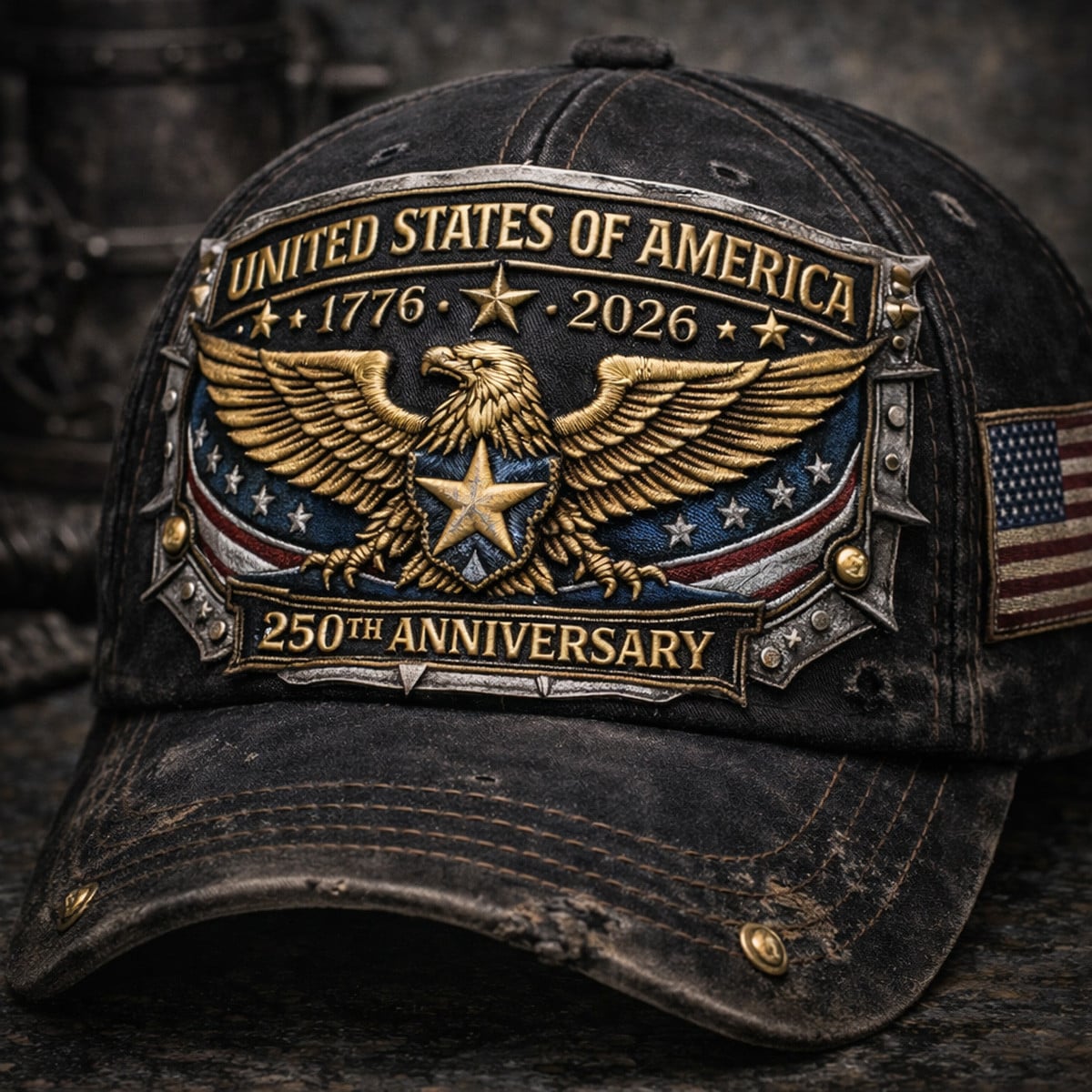 USA 250th Anniversary 1776-2026 Hat, United States of America Eagle Cap, Patriotic American Gift, 4th of July Graphic Print