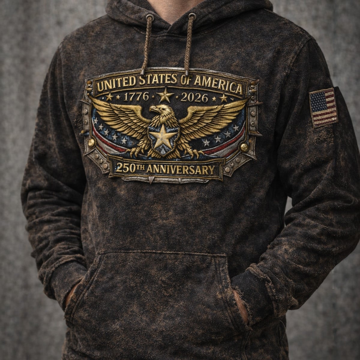 USA 250th Anniversary Hoodie 1776-2026, United States of America Patriotic Eagle Sweatshirt, 4th of July Gift, Graphic Print
