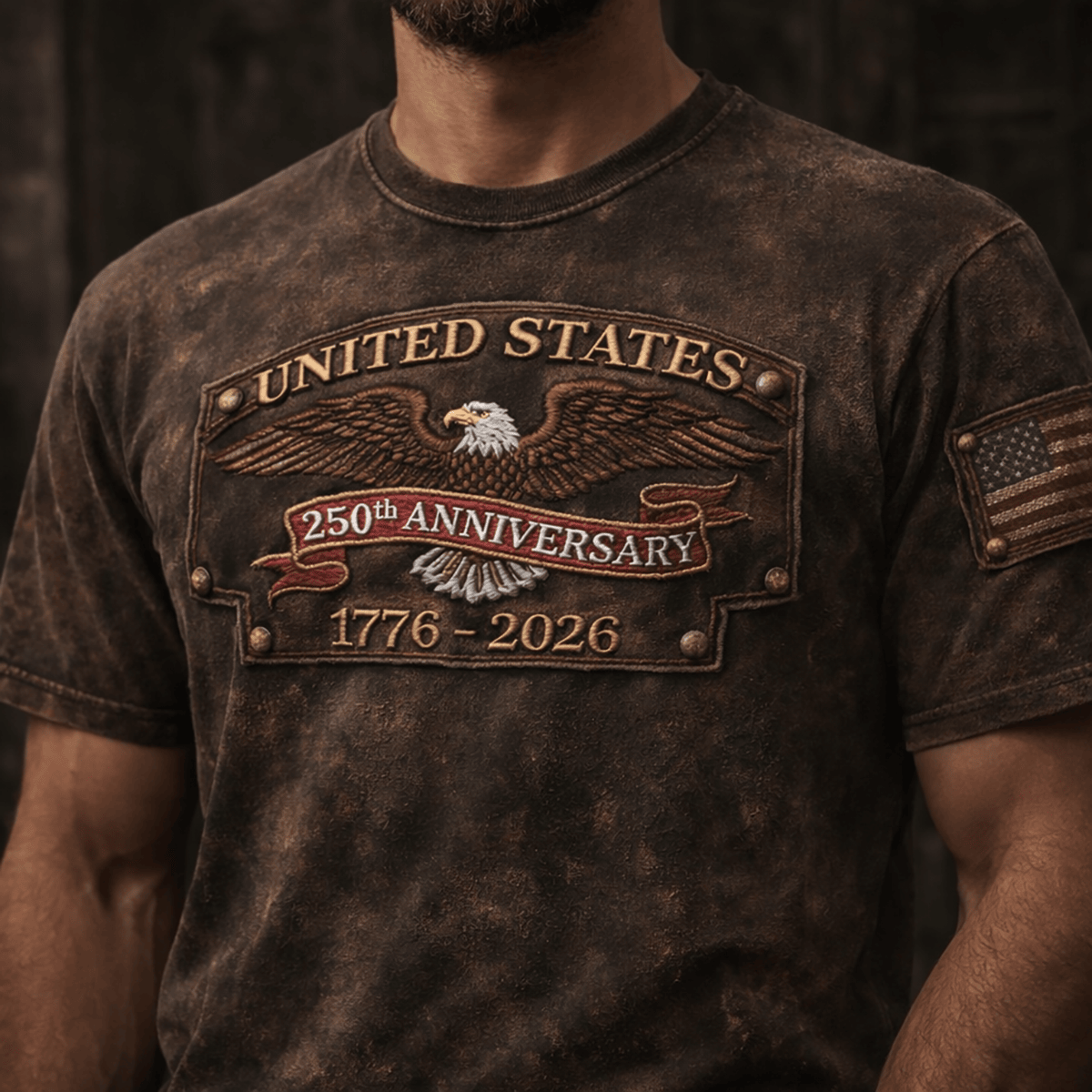 United States 250th Anniversary 1776-2026 Printed T Shirt, Vintage Eagle Patriotic USA Tee, American 250 Years Gift