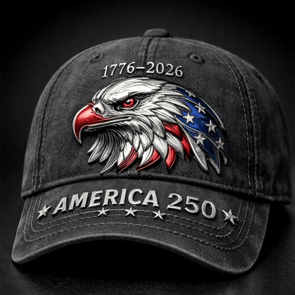 America 250 1776–2026 Printed Cap, Patriotic Eagle USA 250th Anniversary Hat, 4th of July Independence Gift