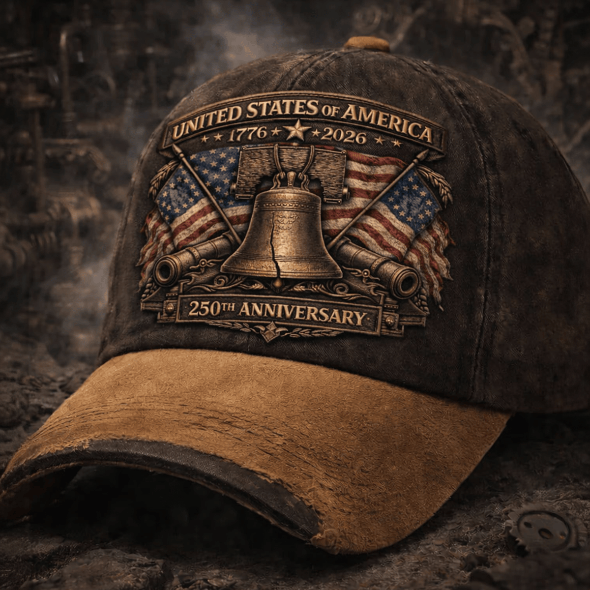 United States of America 1776–2026 Liberty Bell Patriotic Printed Cap 250th Anniversary USA Independence Vintage American Pride Gift for Dad