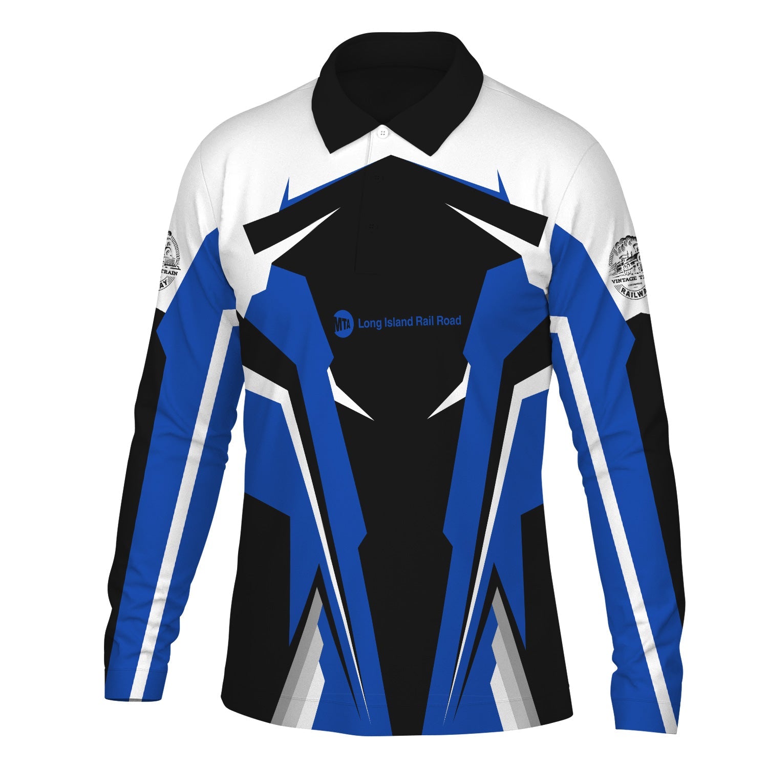 Railspirit Personalized Long Island Railroad Long Sleeve Polo Shirt Strong Line Train Long Sleeve Polo Shirt Gift Idea For Train Lover