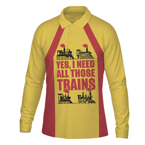 Railspirit Custom Name Florida East Coast Railway Long Sleeve Polo Shirt Yes I Need All Those Train Printed Shirt