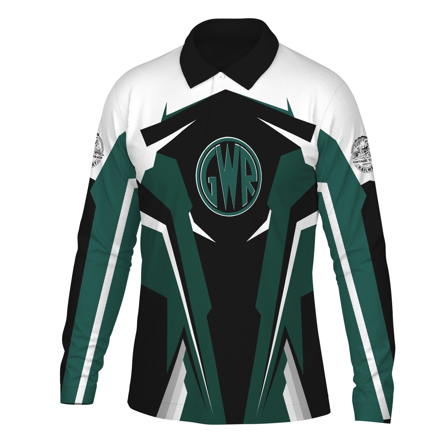 Railspirit Personalized Great Western Railway Long Sleeve Polo Shirt Strong Green Line Style Shirt Gift Idea For Train Lover