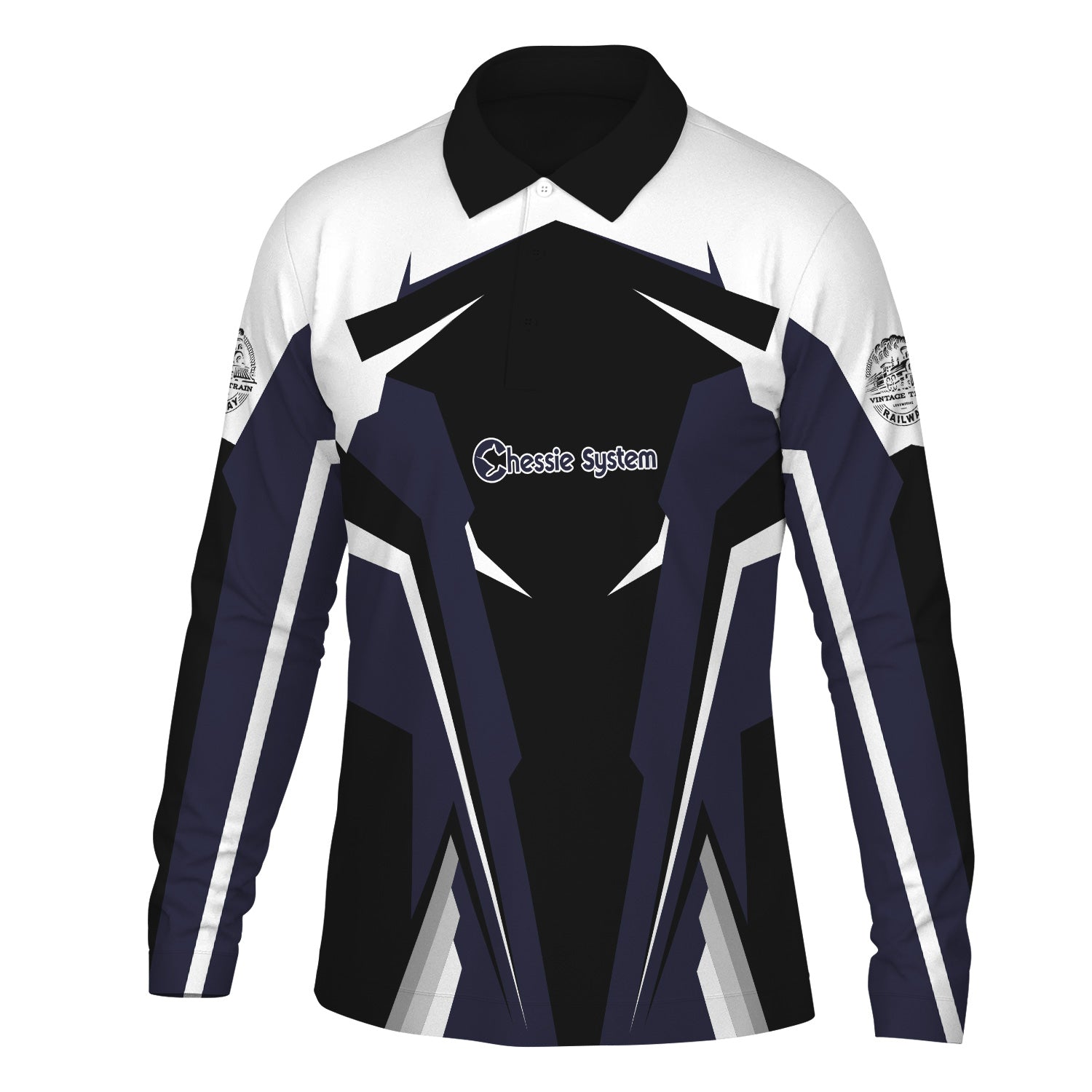 Railspirit Personalized Chessie System Railroad Long Sleeve Polo Shirt Strong Line Train Long Sleeve Polo Shirt Gift Idea For Train Lover