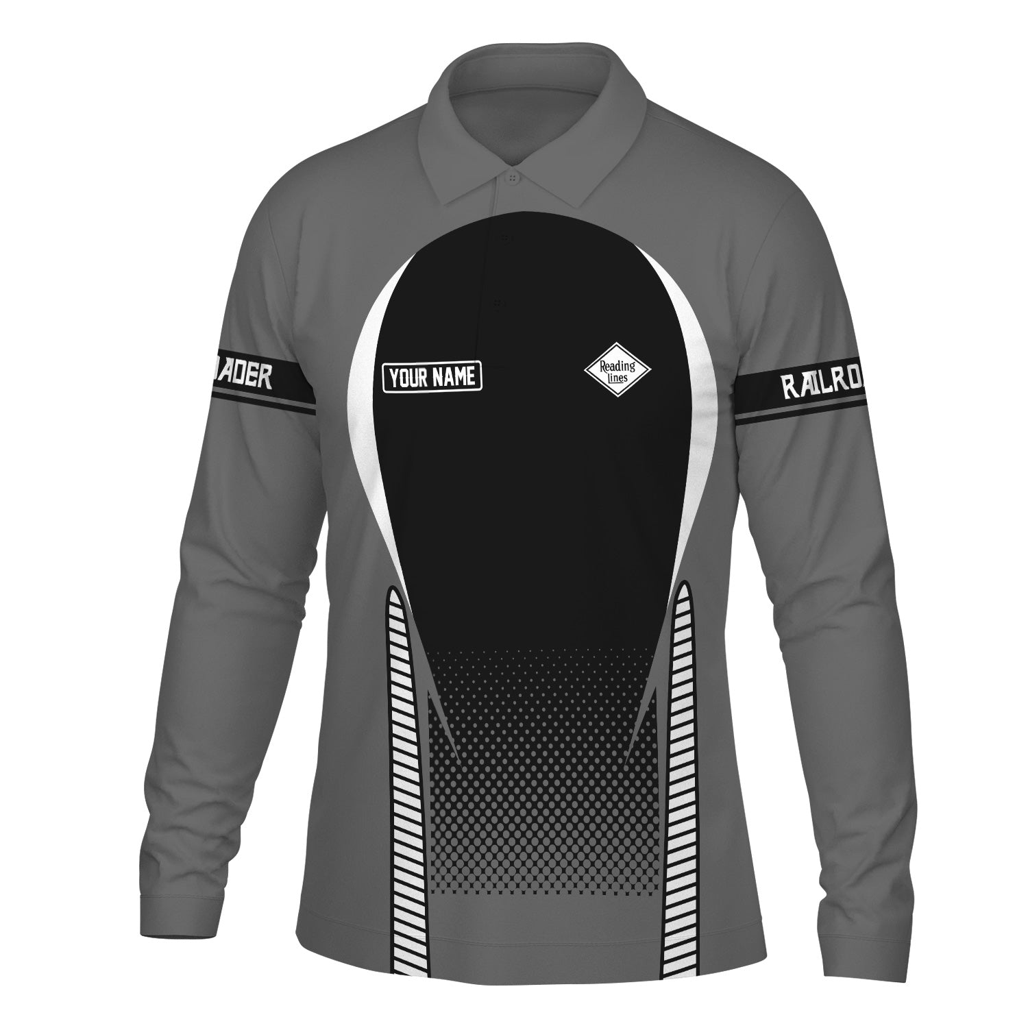 Railspirit Personalized Reading Railroad Long Sleeve Polo Shirt Train Long Sleeve Polo Shirt Gift Idea For Train Lover