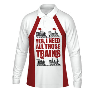Railspirit Custom Name Lehigh Valley Railroad Long Sleeve Polo Shirt Yes I Need All Those Train Printed Shirt