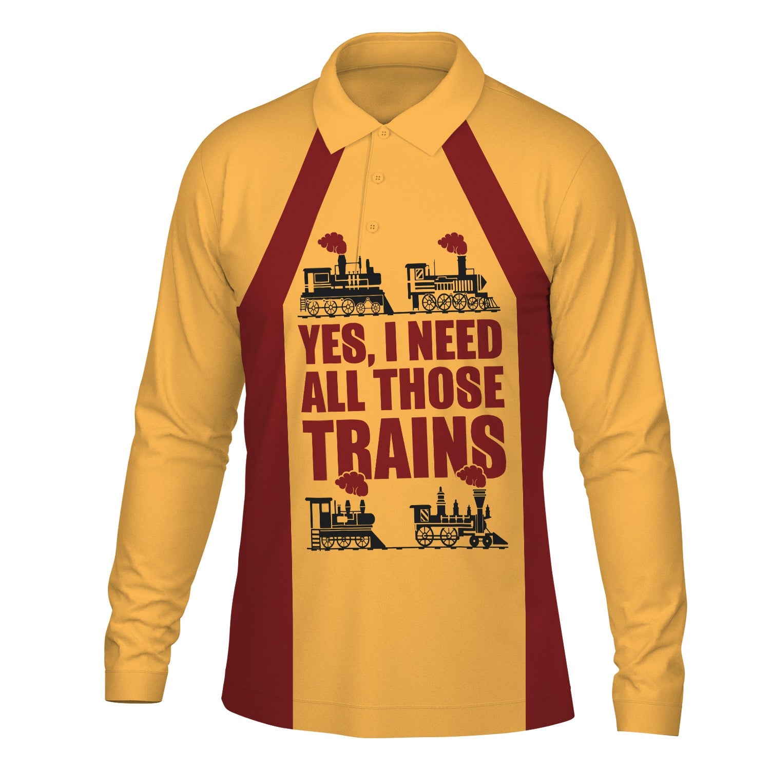 Railspirit Custom Name Duluth, Missabe, & Iron Range Railroad Long Sleeve Polo Shirt Yes I Need All Those Train Printed Shirt