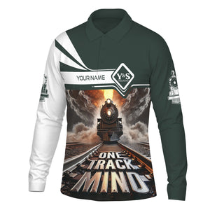 Railspirit Personalized Youngstown & Southern Railroad Long Sleeve Polo Shirt One Track Mind Train Printed Shirt