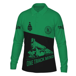 Railspirit Custom Name Pittsburgh And Lake Erie Railroad Long Sleeve Polo Shirt One Track Mind Printed Shirt