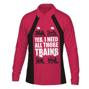 Railspirit Custom Name Durango And Silverton Narrow Gauge Railroad Long Sleeve Polo Shirt Yes I Need All Those Train Printed Shirt