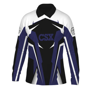 Railspirit Personalized CSX Transportation Railroad Long Sleeve Polo Shirt Strong Line Train Long Sleeve Polo Shirt Gift Idea For Train Lover