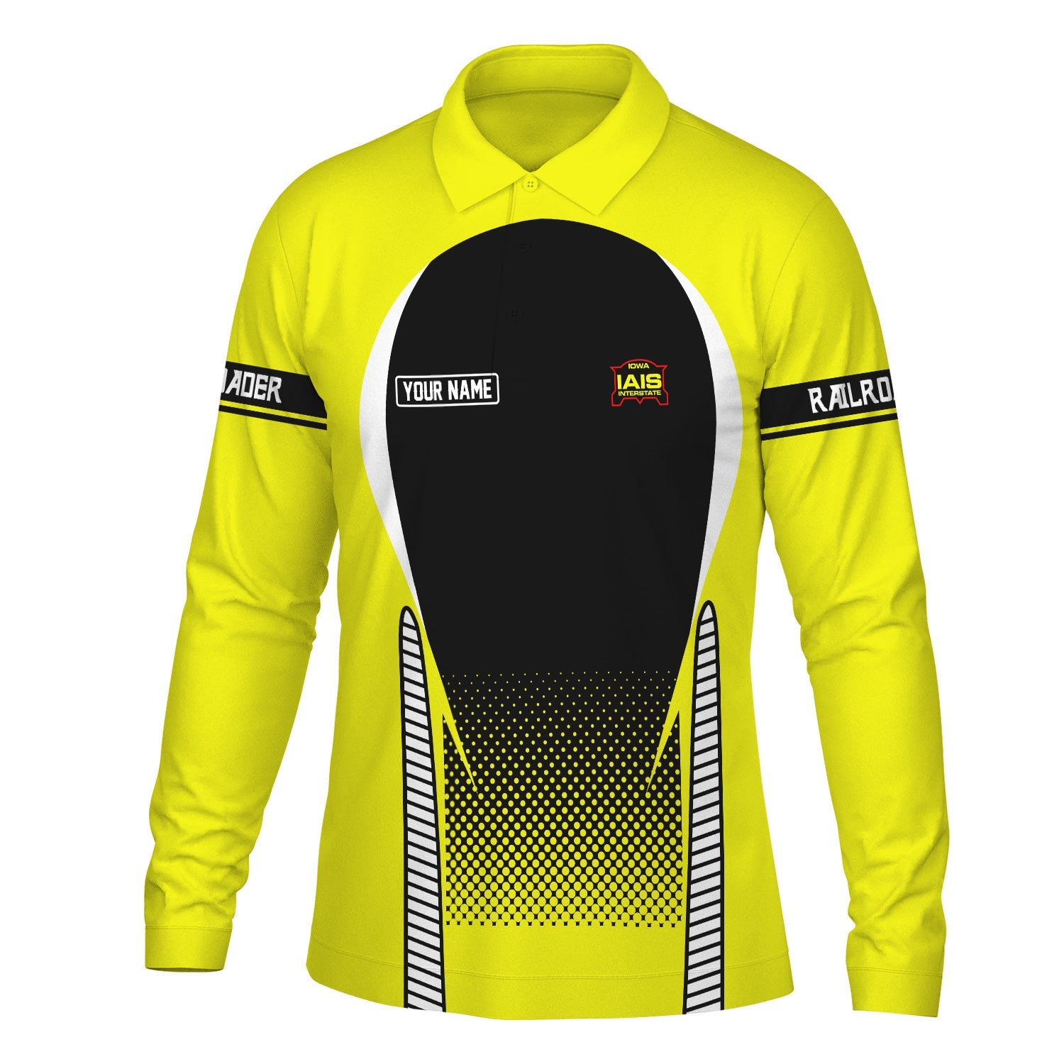Railspirit Personalized Iowa Interstate Railroad Long Sleeve Polo Shirt IAIS Train Long Sleeve Polo Shirt Gift Idea For Train Lover
