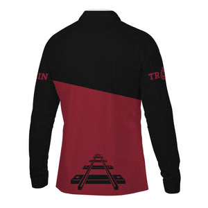 Railspirit Custom Name Chicago Great Western Railroad Long Sleeve Polo Shirt One Track Mind Printed Shirt