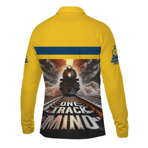 Railspirit Personalized Alaska Railroad Long Sleeve Polo Shirt One Track Mind Train Printed Shirt